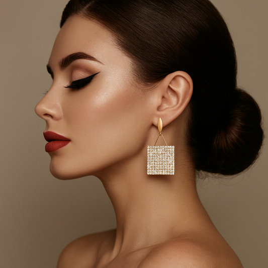 Gold n Crystals Earrings