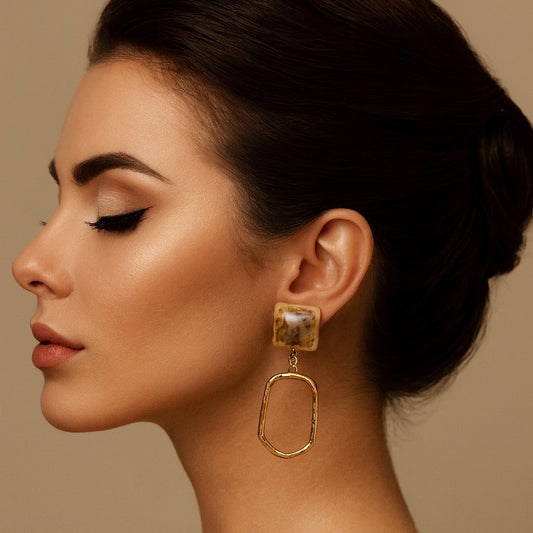 Brown N Golden Earrings