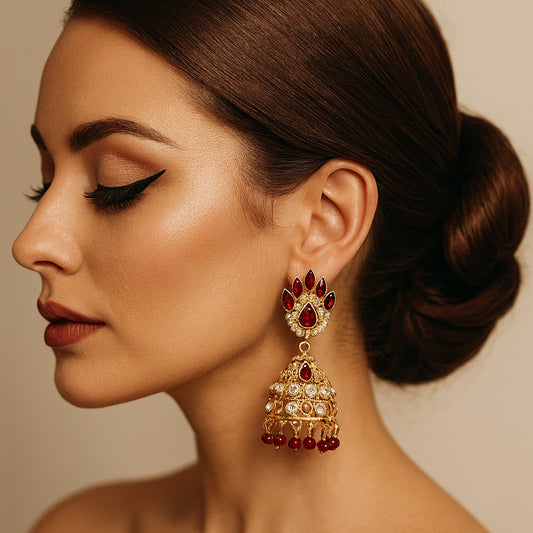 Red n Golden Earrings