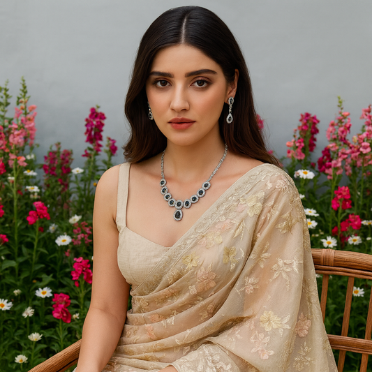 Black Crystals Necklace Set