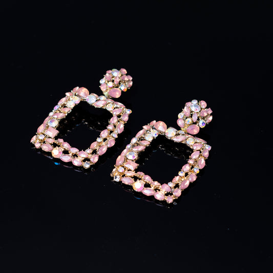 Pink Crystals Earrings