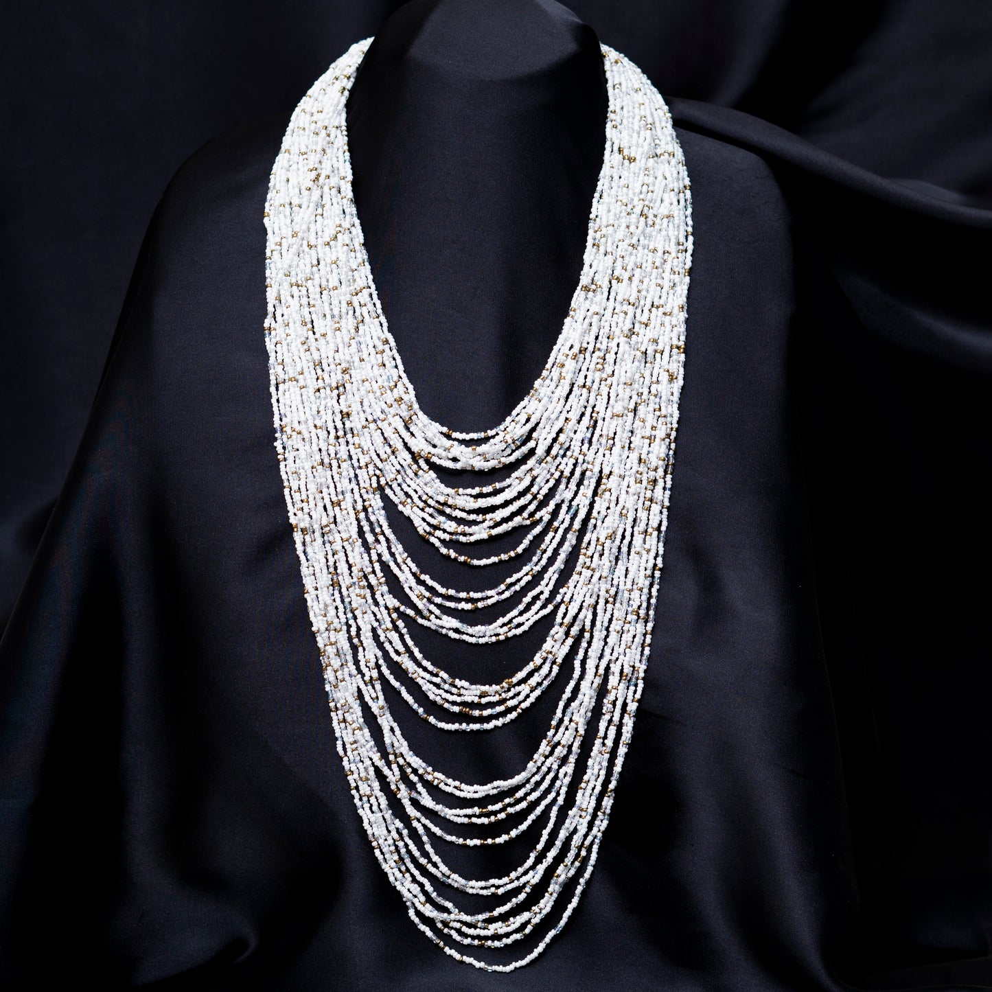 White Beads Long Maala