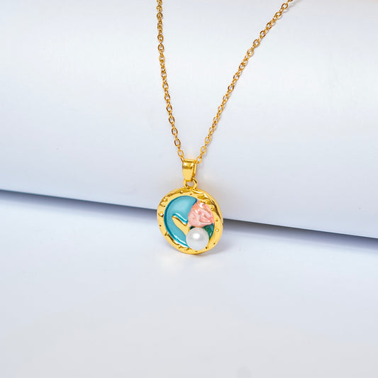 Blue n pearl Pendant