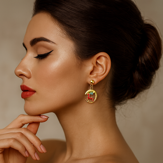 Red Deer Earrings