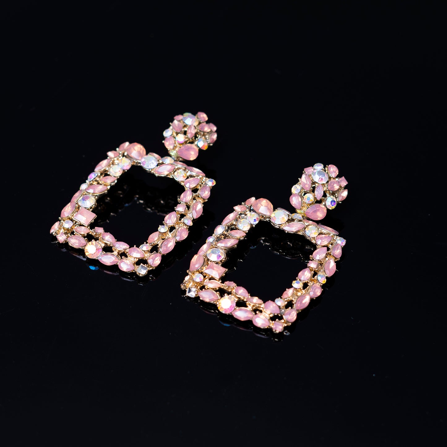 Pink Crystals Earrings