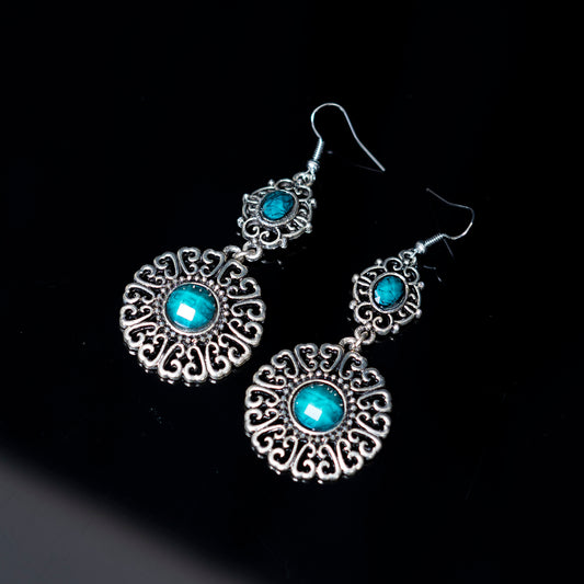 Blue N Silver Earrings