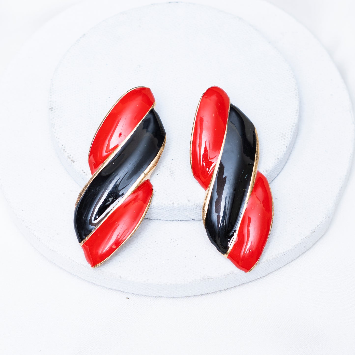 Red N Black Earrings