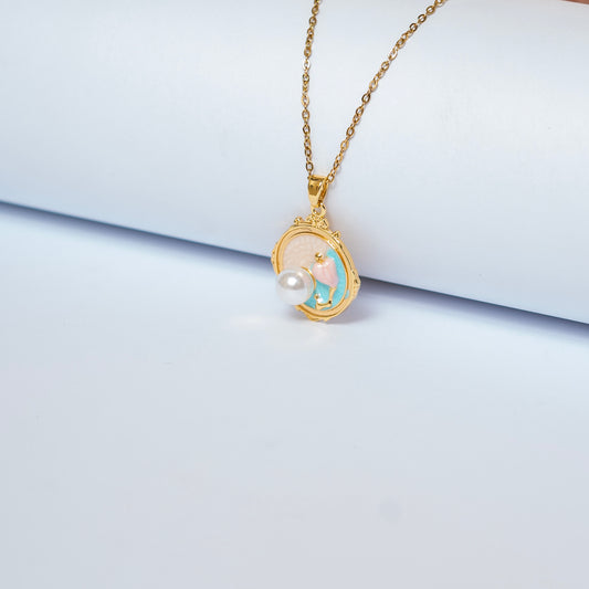 Pink n Pearl Pendant