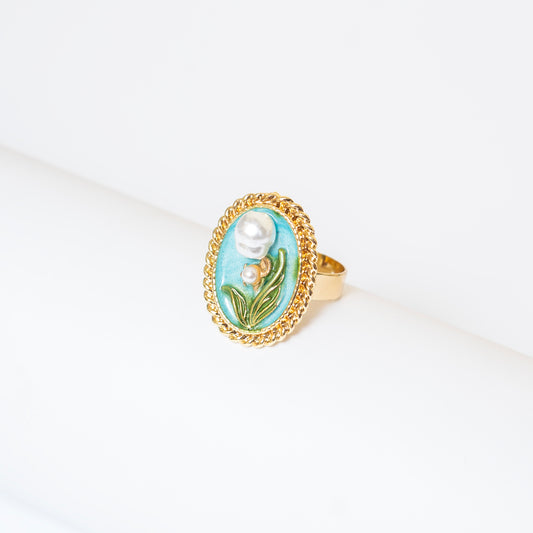 Pearal Flower Ring (Adjustable Size)