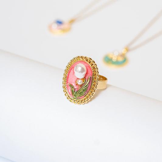 Pearl N Plant Ring (Adjustable Size)