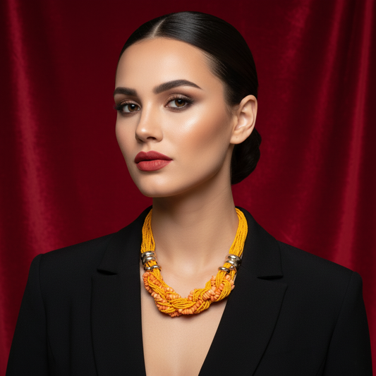 Orange Stones Maala