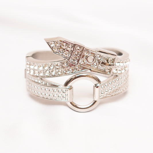 Silver N Zirconia Bracelet (Adjustable size)