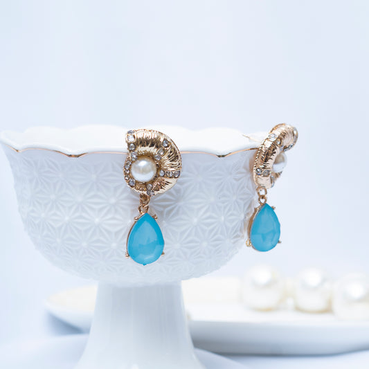 Cyan N Golden Earrings
