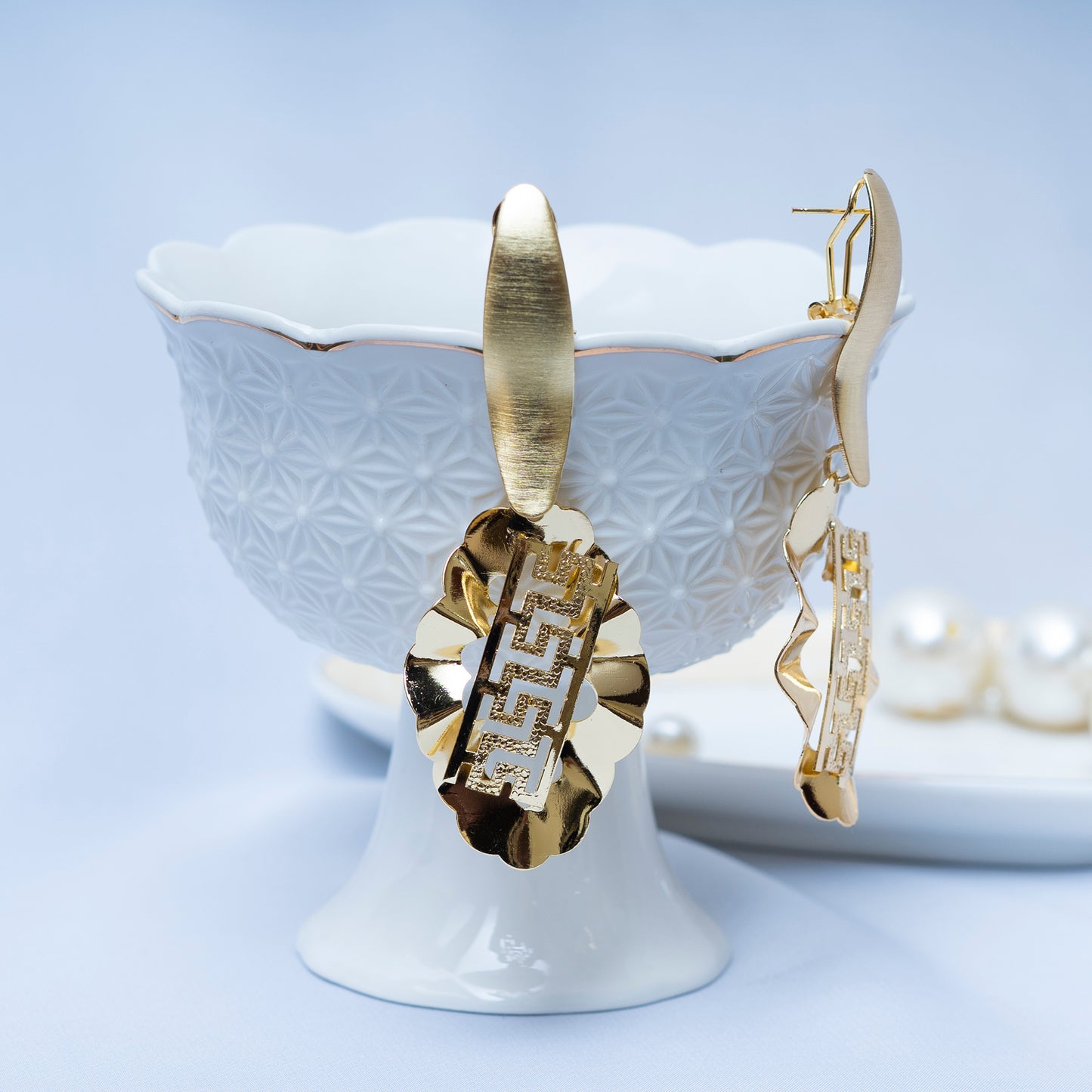Golden N Crystals Earrings
