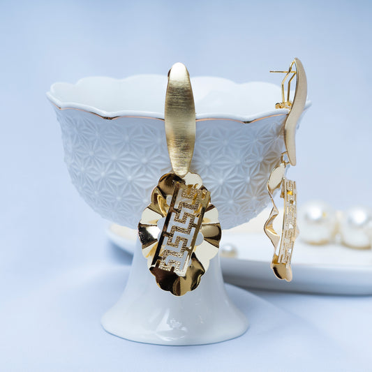 Golden N Crystals Earrings