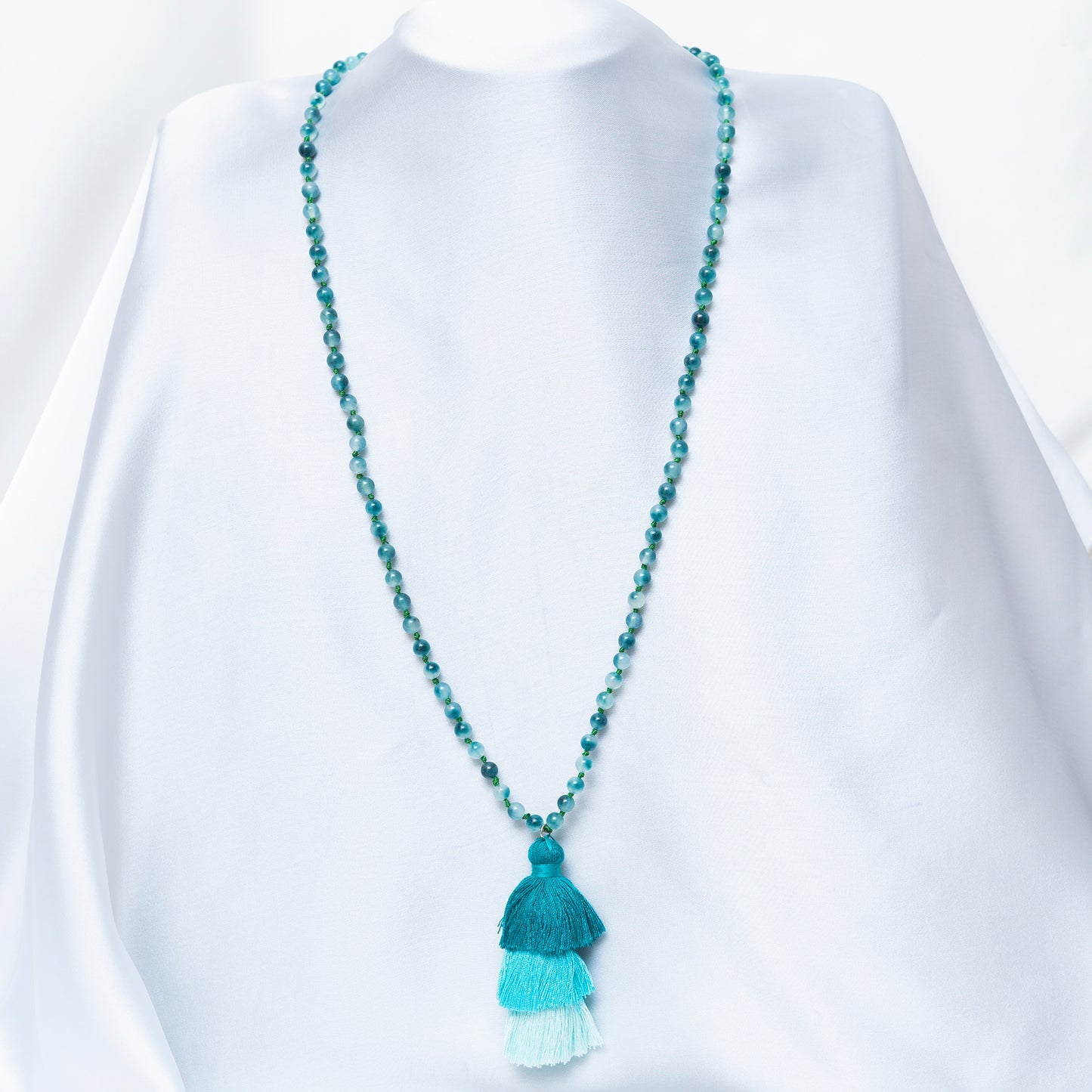 Cyan Marble Maala