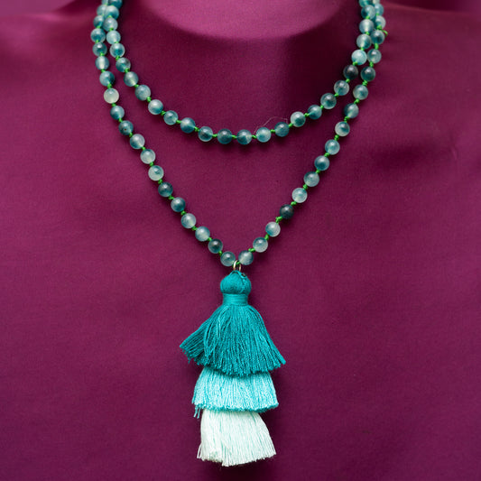 Cyan Marble Maala