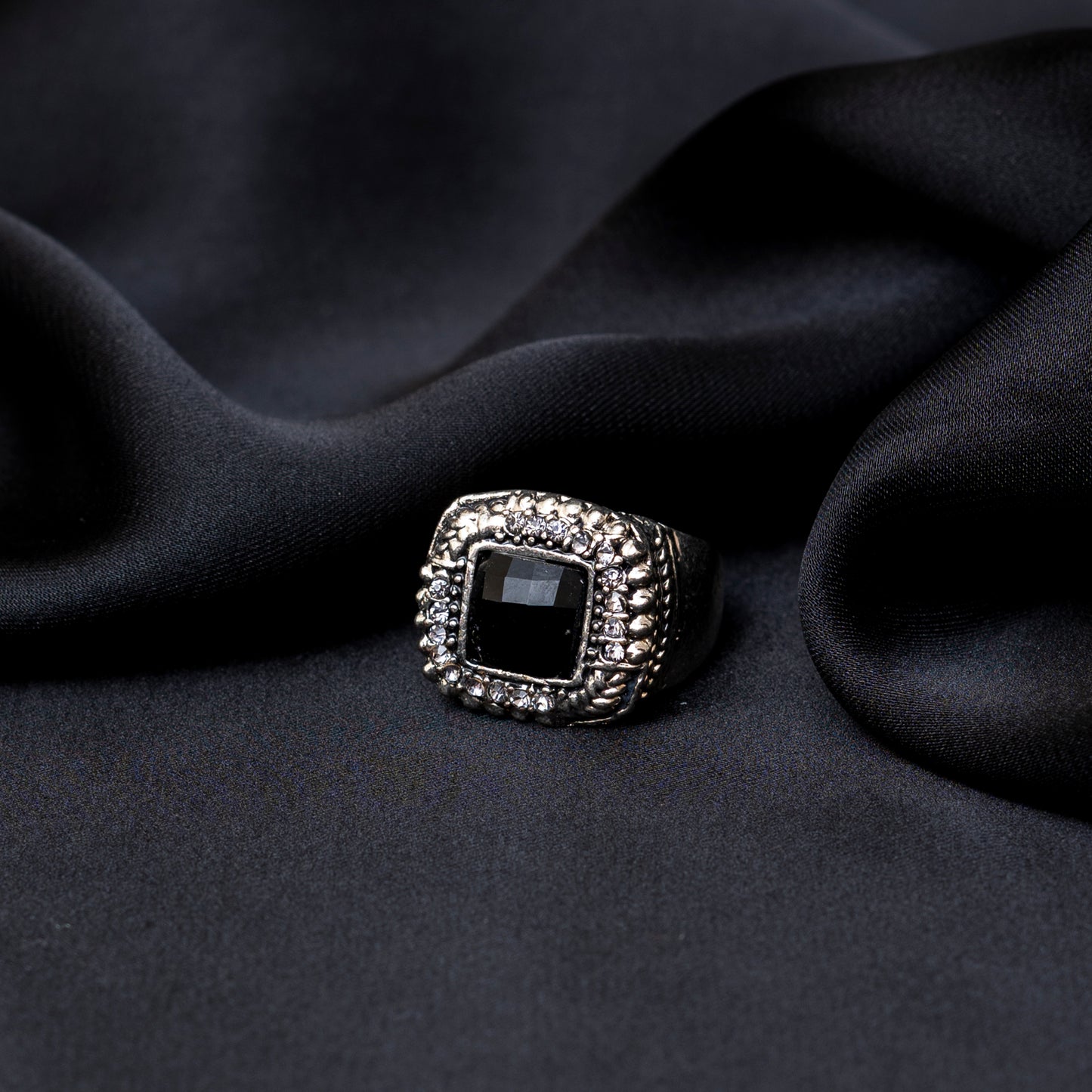 Silver N Black Ring