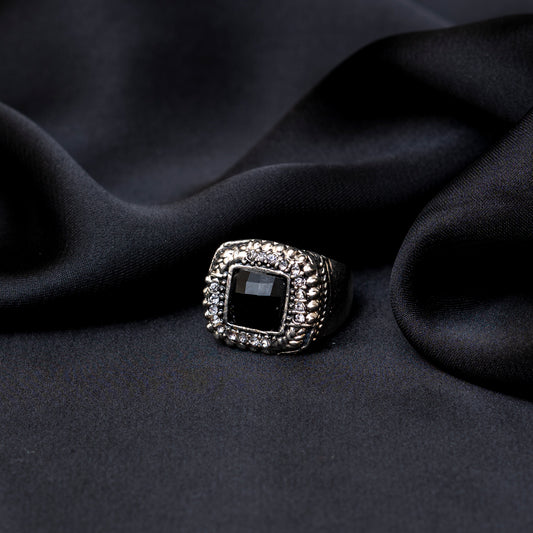 Silver N Black Ring