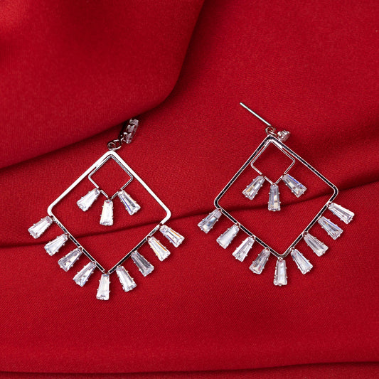 Silver Square Earing