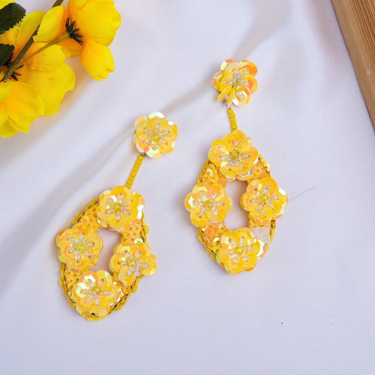 Yellow Flower Earrings
