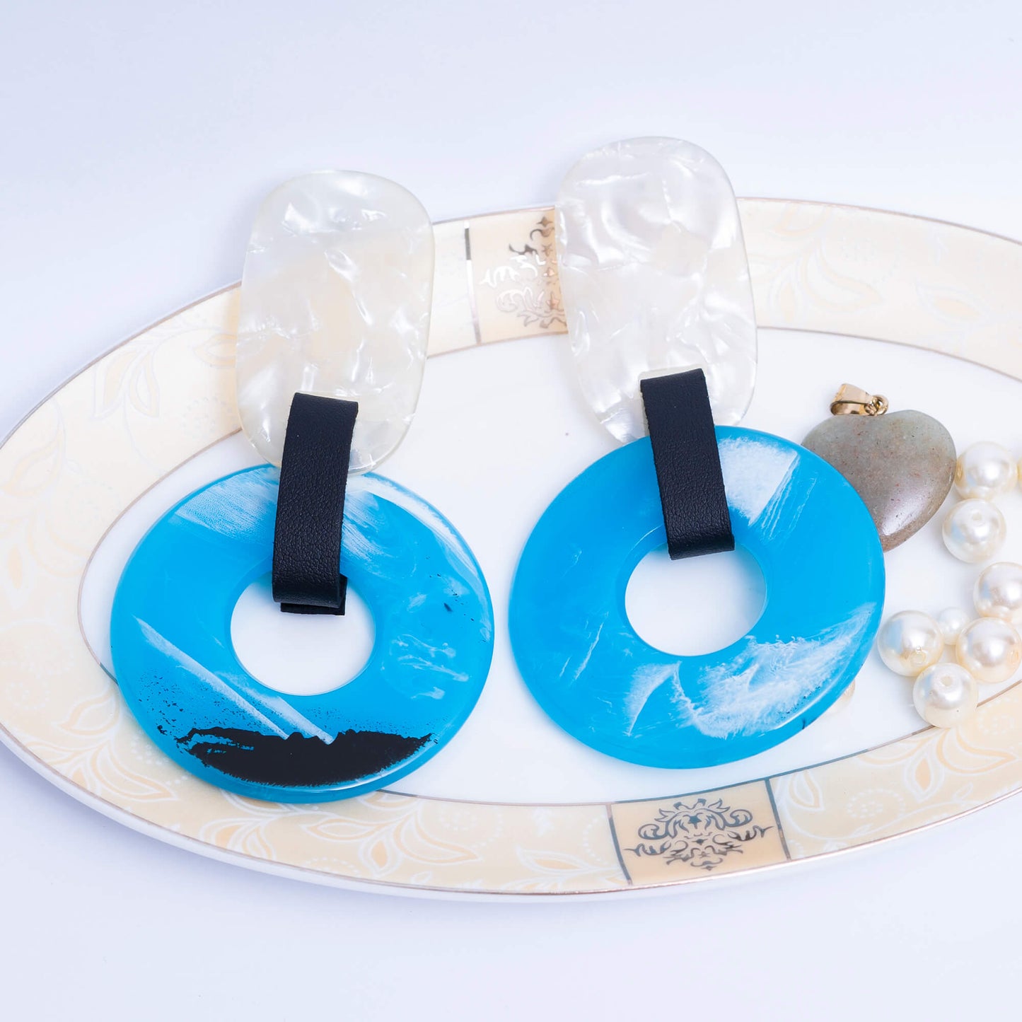 Blue N Black earrings