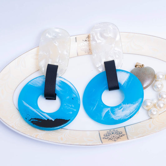 Blue N Black earrings