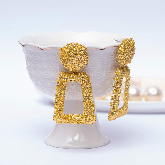 Golden Textured Earrings