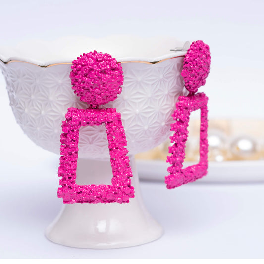 Textured Pink Earrings
