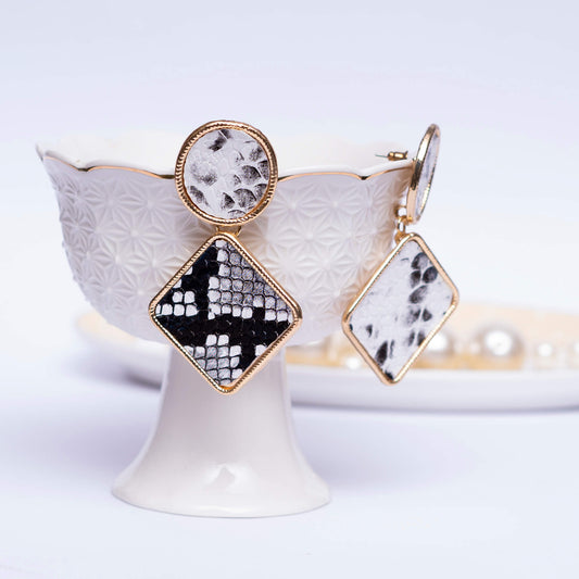 Black N White Dotted Earrings