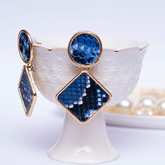 Blue Dotted Earrings