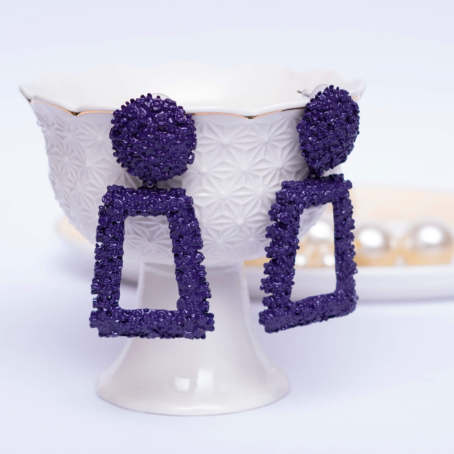Purple Textured Earrings